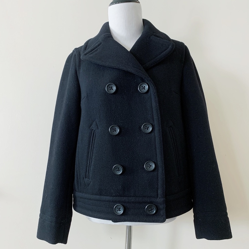 GAP Black Cropped Wool Jacket Size Small